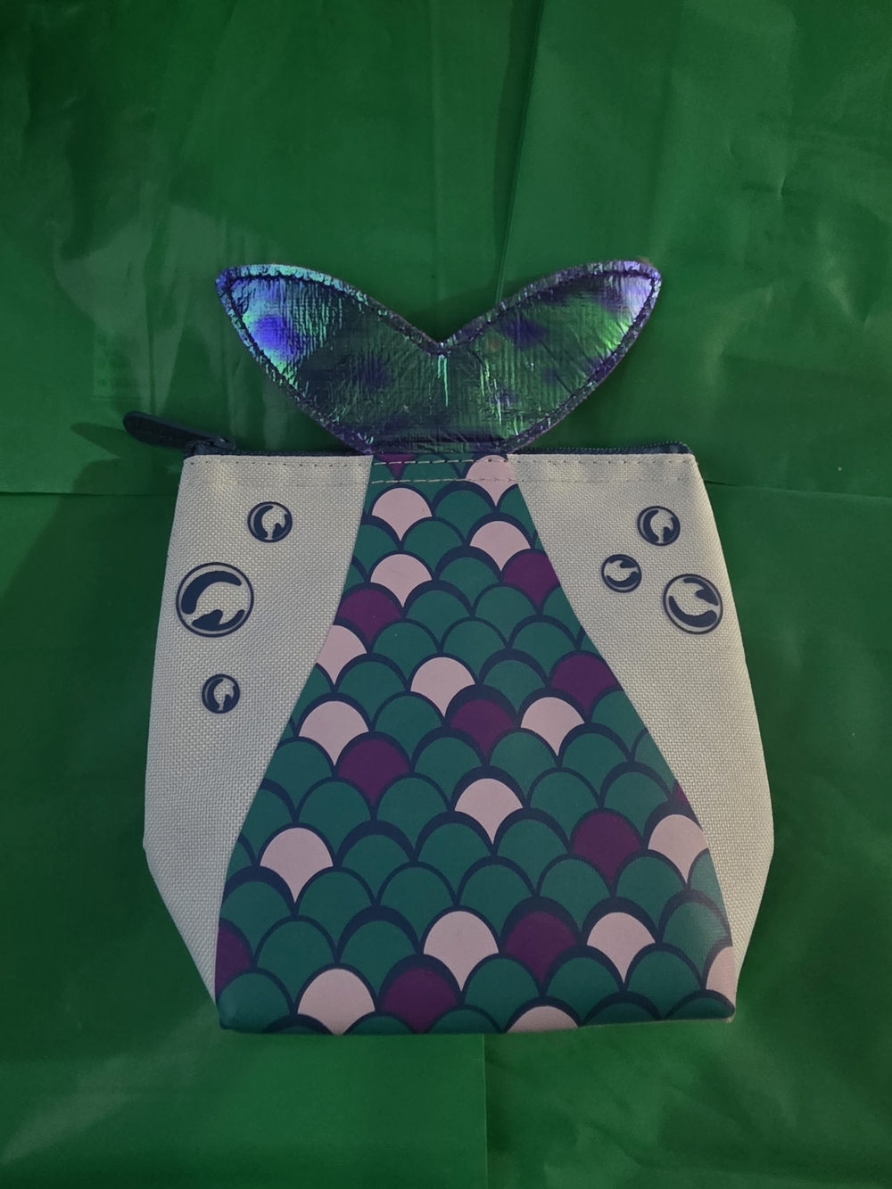 thirty-one Iridescent Mermaid Tail Cosmetic Pouch in Purple Teal Pink